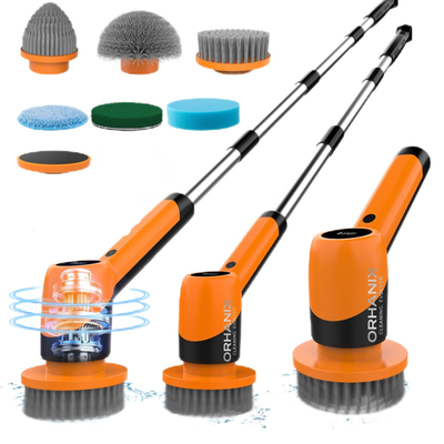 Power Electric Spin Scrubber with 8 Replacement Heads – IPX7 Waterproof